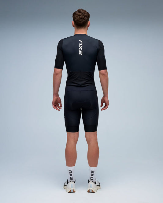 2XU Men's Aero Sleeved Trisuit - Black/White - D Byk Store