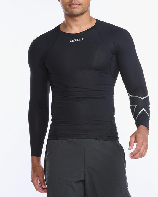 2XU Men's Core Compression Long Sleeve Top - Black/Silver - D Byk Store