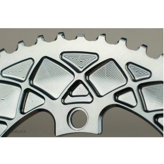 Absolute Black Oval Road Chainring 2X 110/5 (Not For SRAM) - Black - D Byk Store