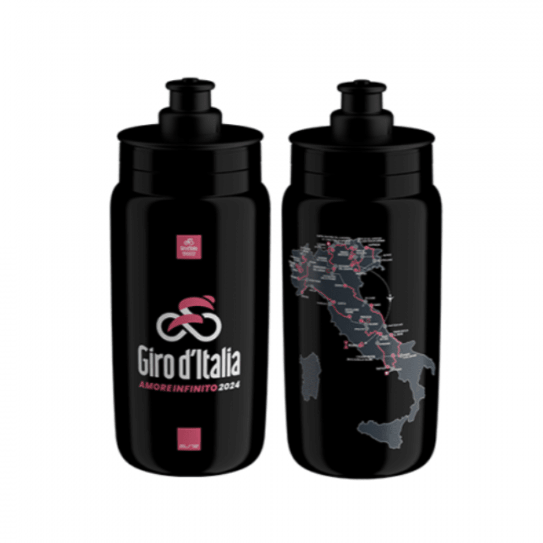 Elite Fly Giro D Italia (Black Map) Water Bottle | 550 ml - D Byk Store