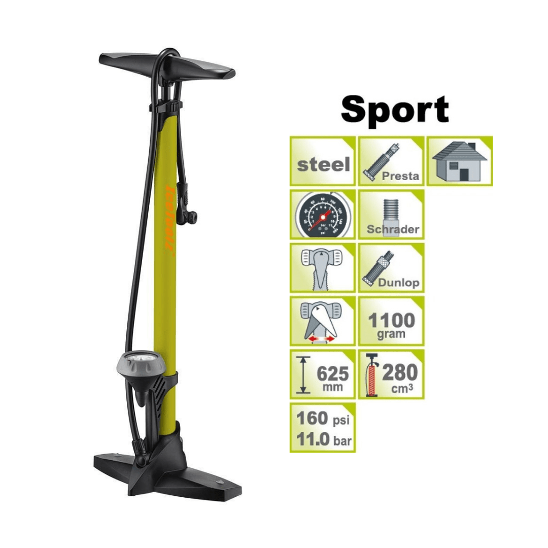 IceToolz Floor Pump Sport - Steel - D Byk Store
