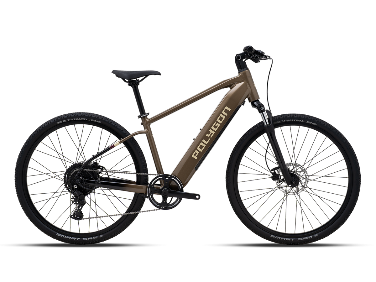 Polygon Kalosi Miles High Step - Electric Hybrid Bike - Brown
