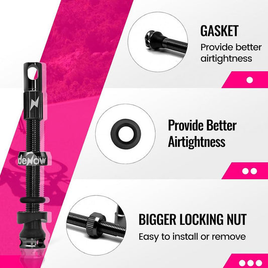 RideNow Tubeless Valves Kit-Black (Pack Of 2) - D Byk Store