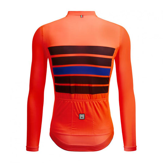 Santini Eco Sleek Bengal Long Sleeve Jersey-Orange - D Byk Store