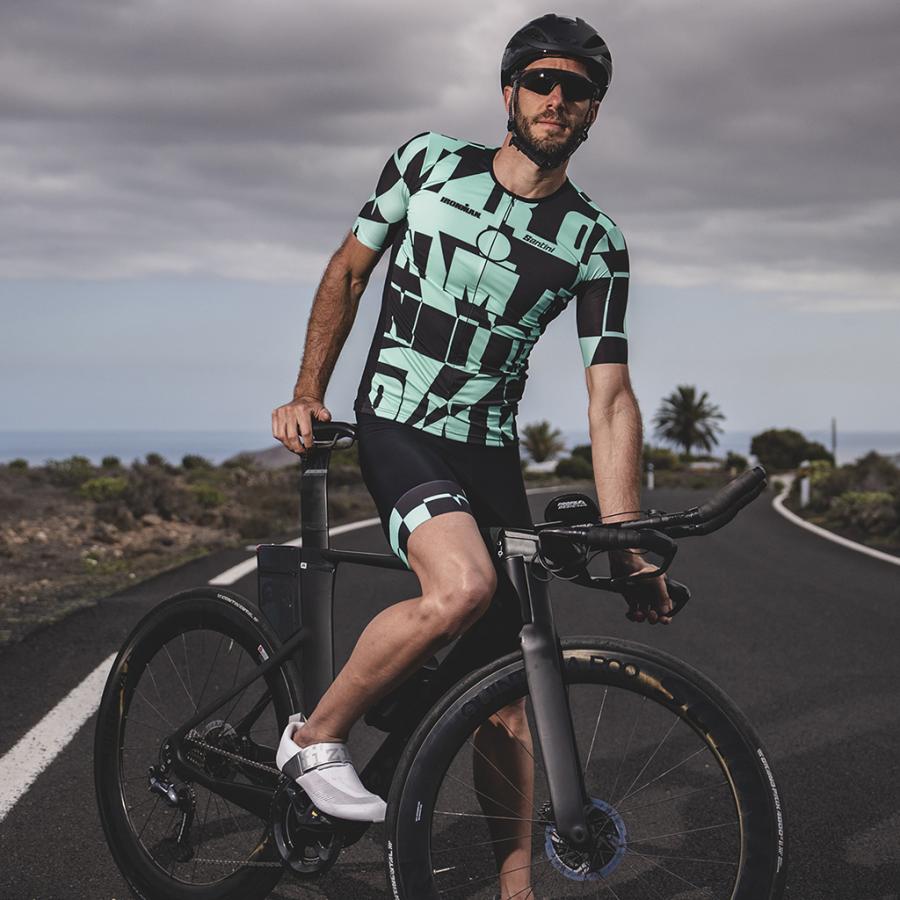 Santini Ironman Enigma Triathlon Jersey-Aqua - D Byk Store