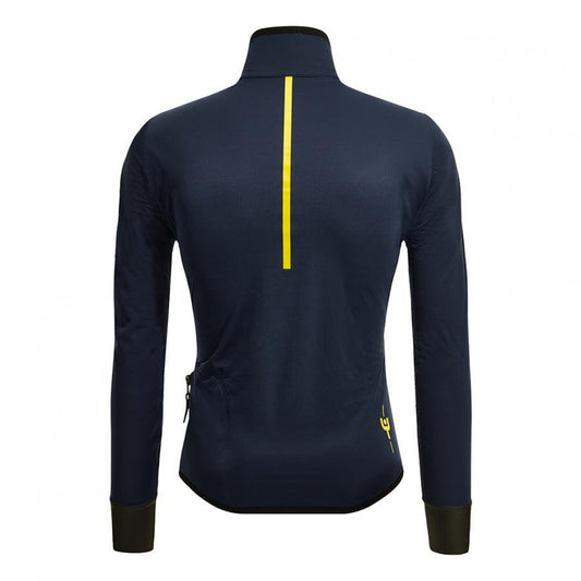 Santini Le Maillot Jaune Rain & Wind Jacket-Navy Blue - D Byk Store
