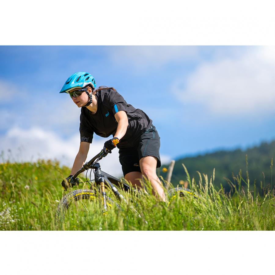 Santini MTB Sasso Jersey-Black/Turquoise - D Byk Store