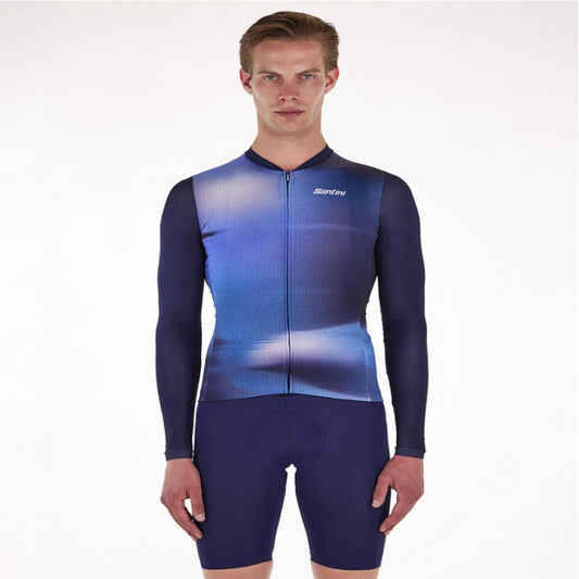 Santini Ombra Eco Sleek Long Sleeve Unisex Jersey-Blue - D Byk Store
