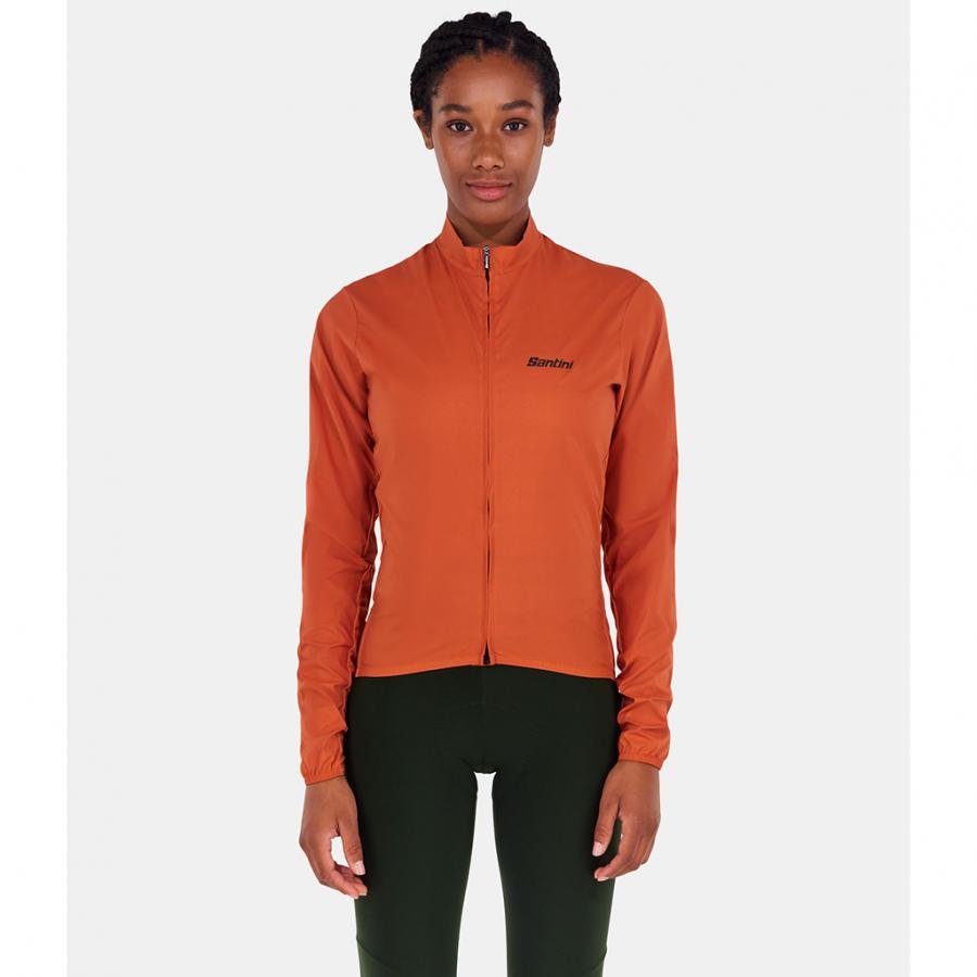 Santini Ready To Ride Unisex Wind Jacket-Rust - D Byk Store