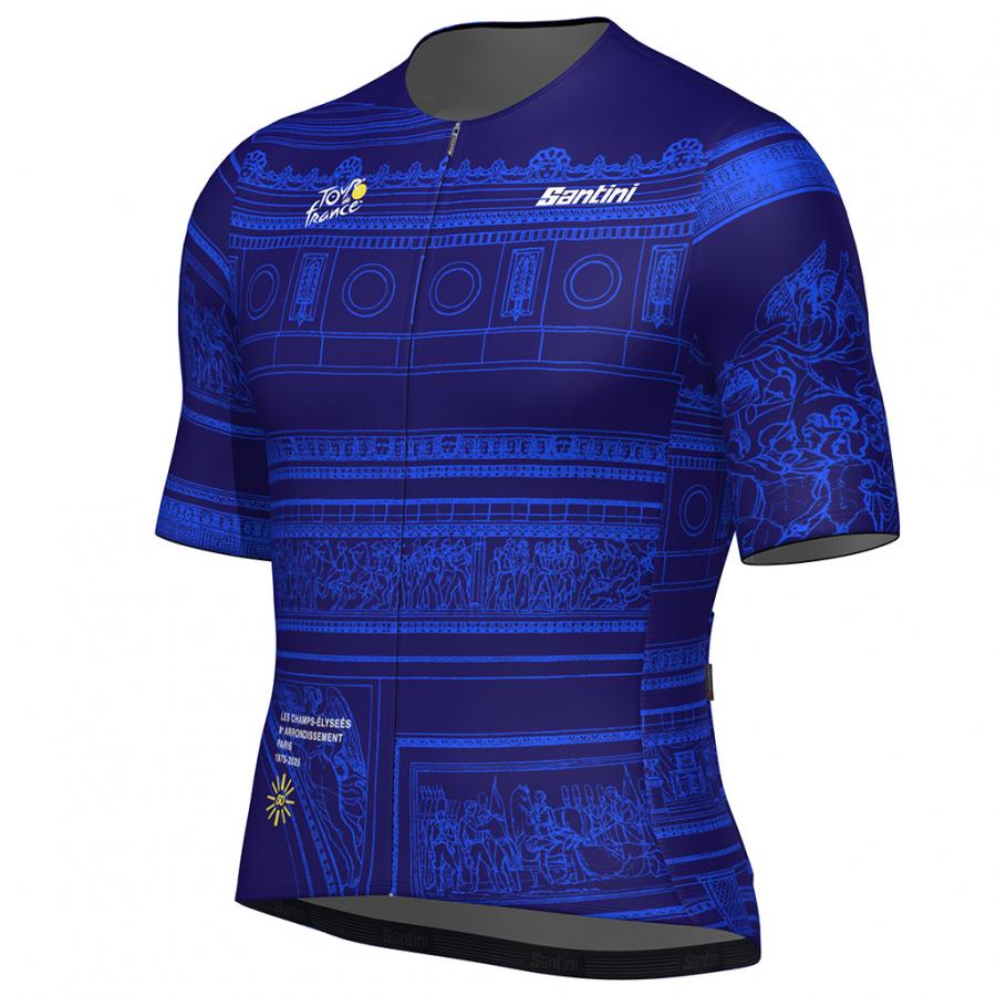 Santini Tour De France Arrivee Arc De Triomphe Unisex Jersey-Marine Blue - D Byk Store
