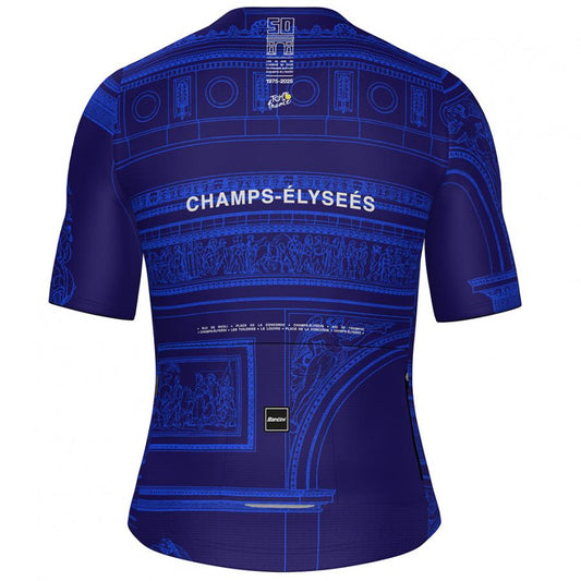 Santini Tour De France Arrivee Arc De Triomphe Unisex Jersey-Marine Blue - D Byk Store