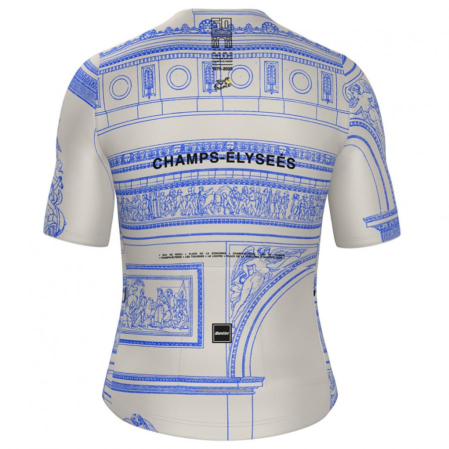 Santini Tour De France Arrivee Arc De Triomphe Unisex Jersey-White - D Byk Store