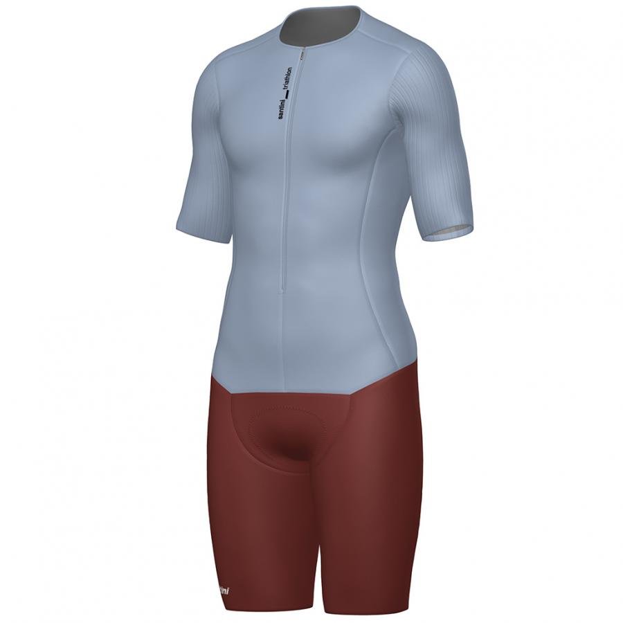 Santini Viper Long Distance Trisuit (Short Sleeve)-Light Blue - D Byk Store