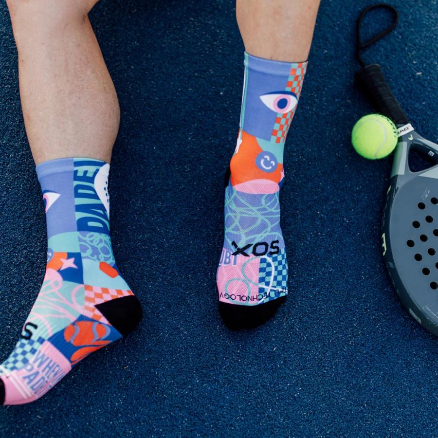 Sox Blocks Pink Padel Crew Socks - D Byk Store