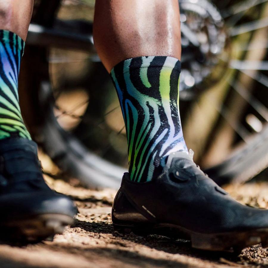Sox Electric Zebra Green Casual Crew Socks - D Byk Store