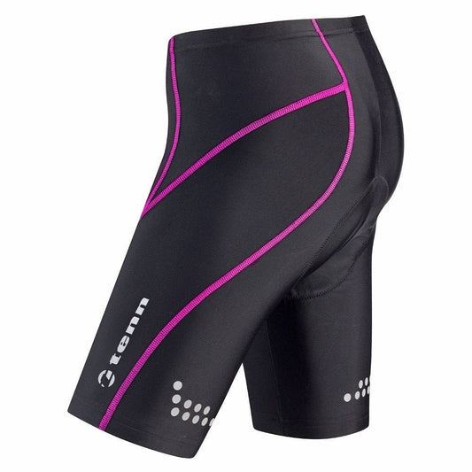 Tenn - Outdoors Women's 8 Panel Professional Viper with Pad Cycling Shorts - Black / Pink - D Byk Store