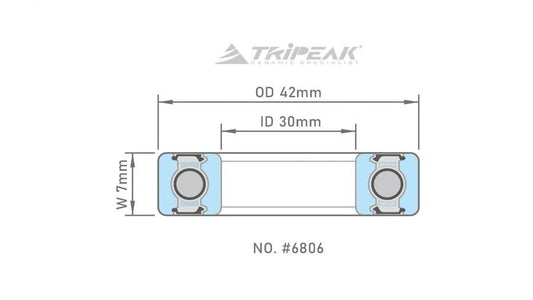 Tripeak #6806 Ceramic Hybrid Bearing (G5)(30x42x7mm) - D Byk Store