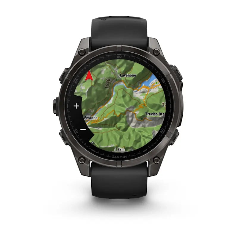Garmin fēnix® 8 – 47 mm, AMOLED (Sapphire, Carbon Grey DLC Titanium, Black/Pebble Grey Silicone)