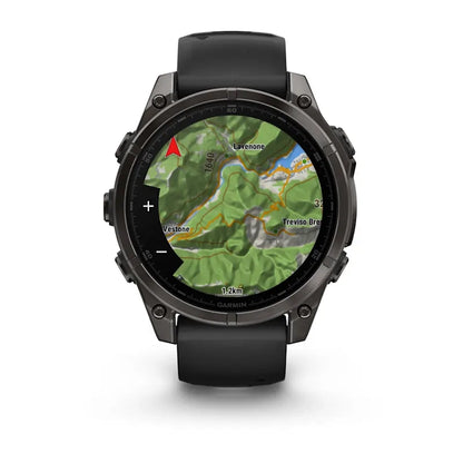 Garmin fēnix® 8 – 47 mm, AMOLED (Sapphire, Carbon Grey DLC Titanium, Black/Pebble Grey Silicone)