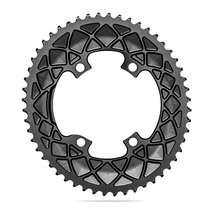 Absolute Black Oval Road Chainring 2X 110/4 Shimano 9100/8000 (Outer) - Black