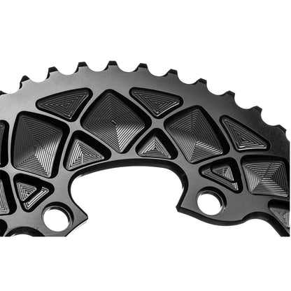 Absolute Black Oval Road Chainring 2X 110/4 Shimano 9100/8000 (Outer) - Black