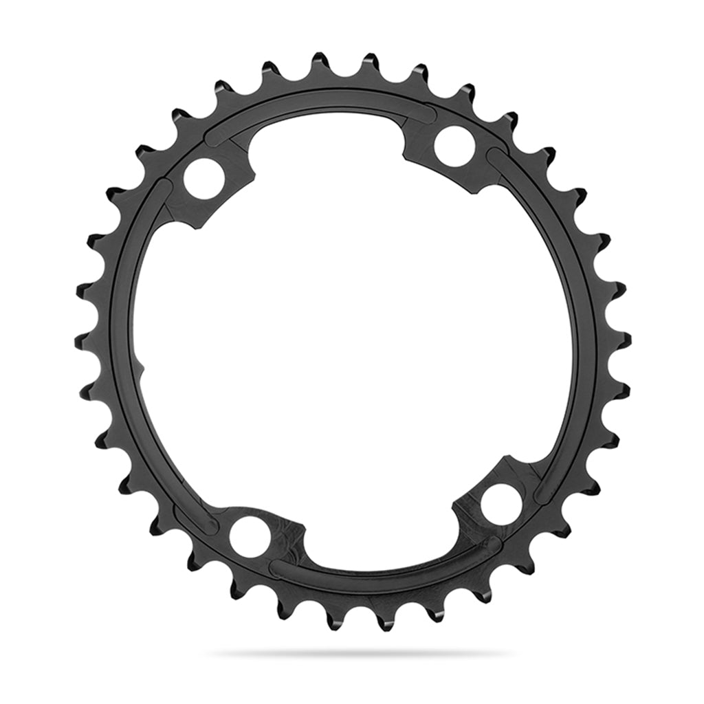 Absolute Black Oval Road Chainring 2X 110/4 Shimano 9100/8000 (Inner) - Black