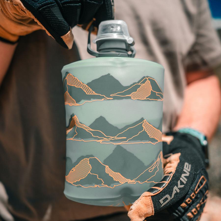 Hydrapak Stow Flexible Bottle - Mountain Edition - Sutro Green (350ml) - D Byk Store