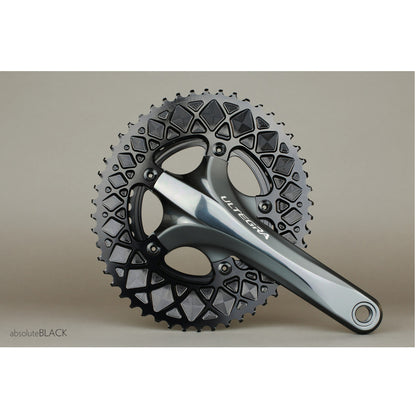 Absolute Black Oval Road Chainring 2X 110/5 (Not For SRAM) - Black
