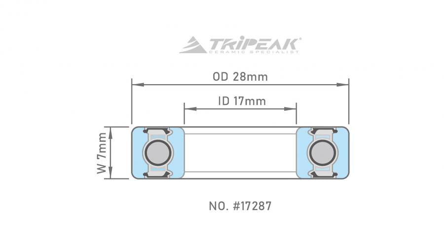 Tripeak #17287 Ceramic Hybrid Bearing (G5)(17x28x7mm) - D Byk Store