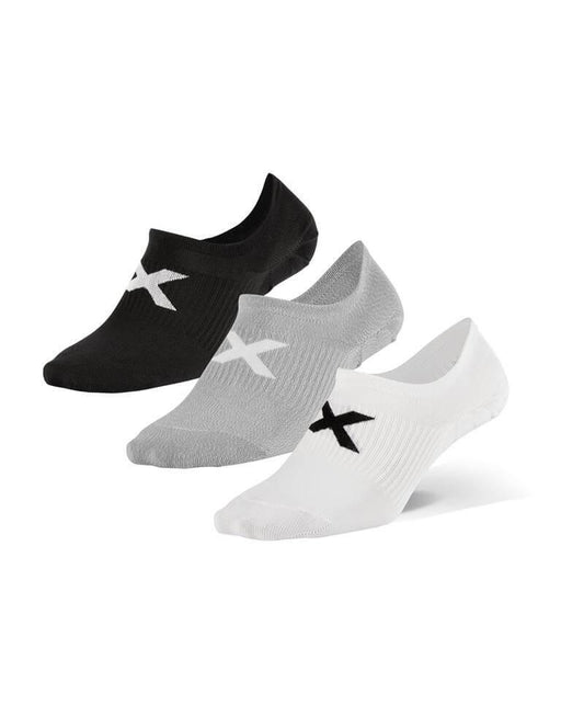 2XU Invisible Socks 3 Pack - Black/White/Grey - D Byk Store