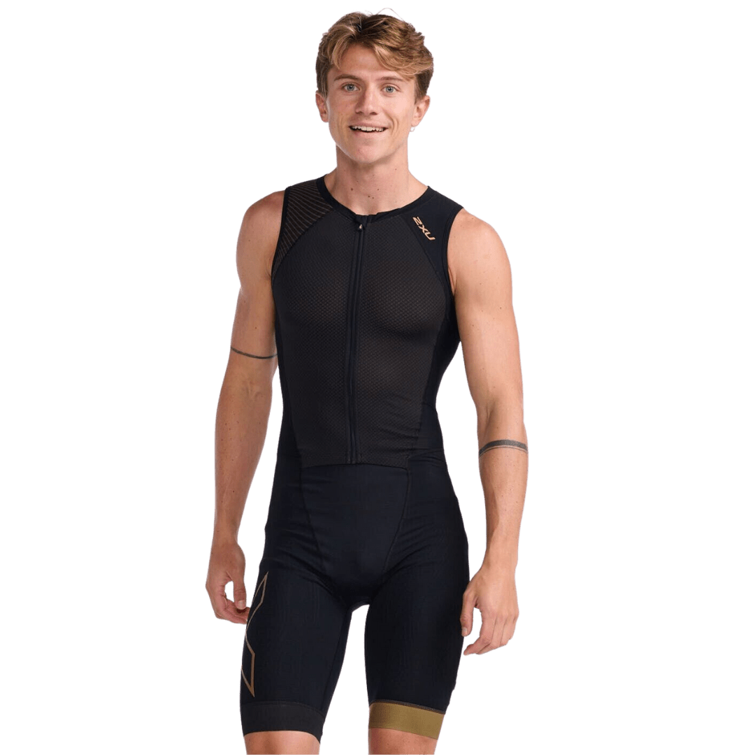2XU Light Speed Front Zip Trisuit - Black/Gold - D Byk Store