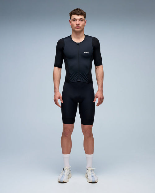 2XU Men's Aero Sleeved Trisuit - Black/White