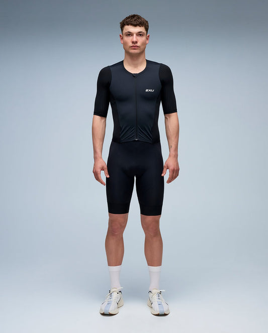 2XU Men's Aero Sleeved Trisuit - Black/White - D Byk Store