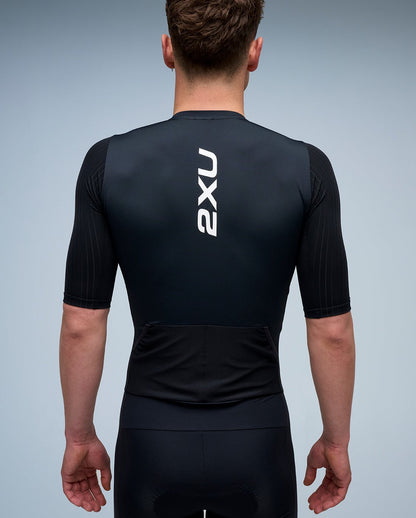 2XU Men's Aero Sleeved Trisuit - Black/White - D Byk Store