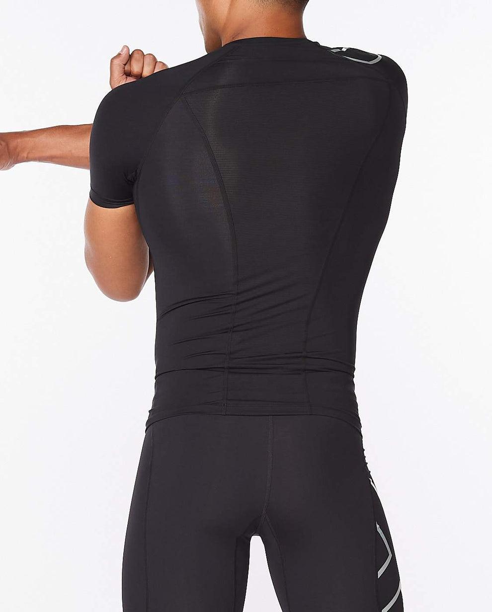 2XU Men's Core Compression Short Sleeve Top - Black/Silver - D Byk Store