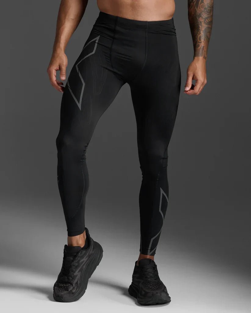 2XU Men's Light Speed Compression Tights - Black/Black Reflective - D Byk Store