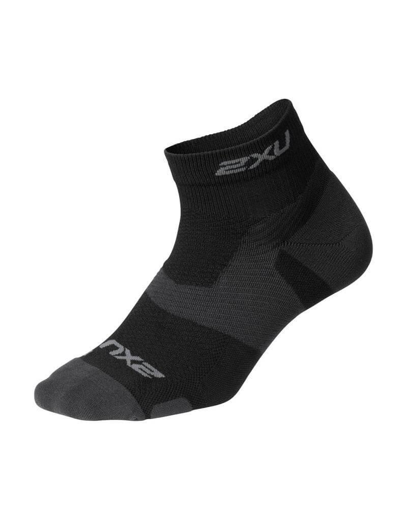 2XU Vectr Light Cushion 1/4 Crew Socks - Black/Titanium - D Byk Store