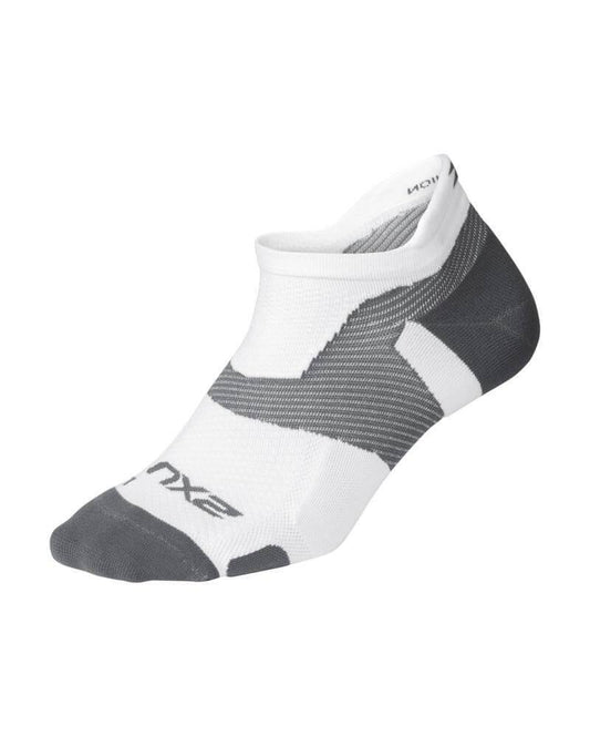 2XU Vectr Light Cushion No Show Socks - White/Grey - D Byk Store