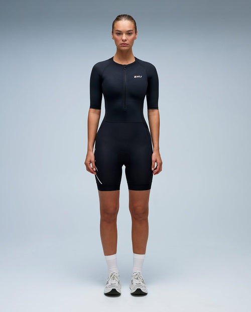2XU Women's Core Sleeved Trisuit - Black/White