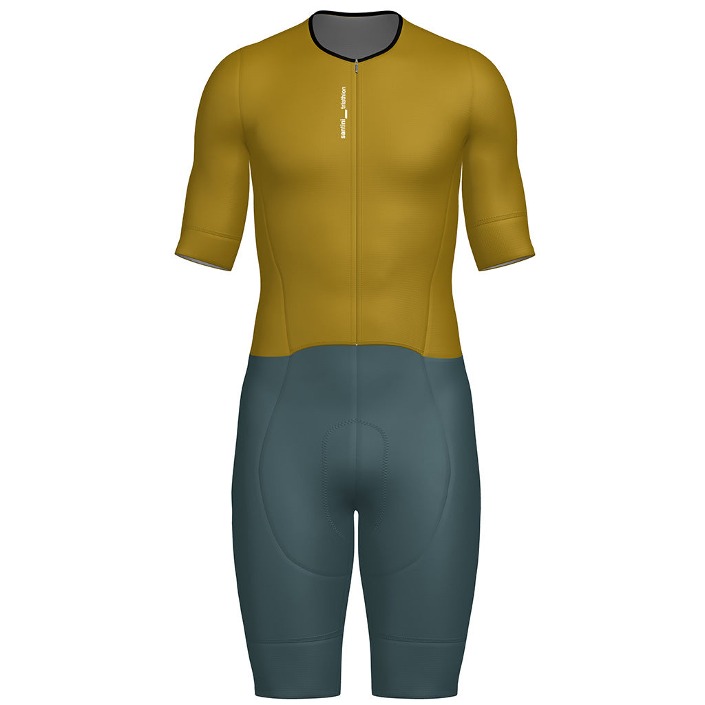 Santini Leaf Trisuit Short Sleeve Ochre - D Byk Store
