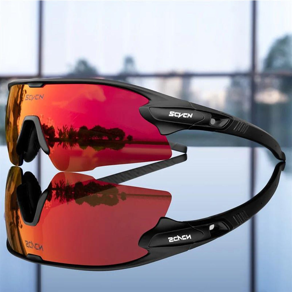 SCVCN S2 Sports Sunglasses - Red/Black