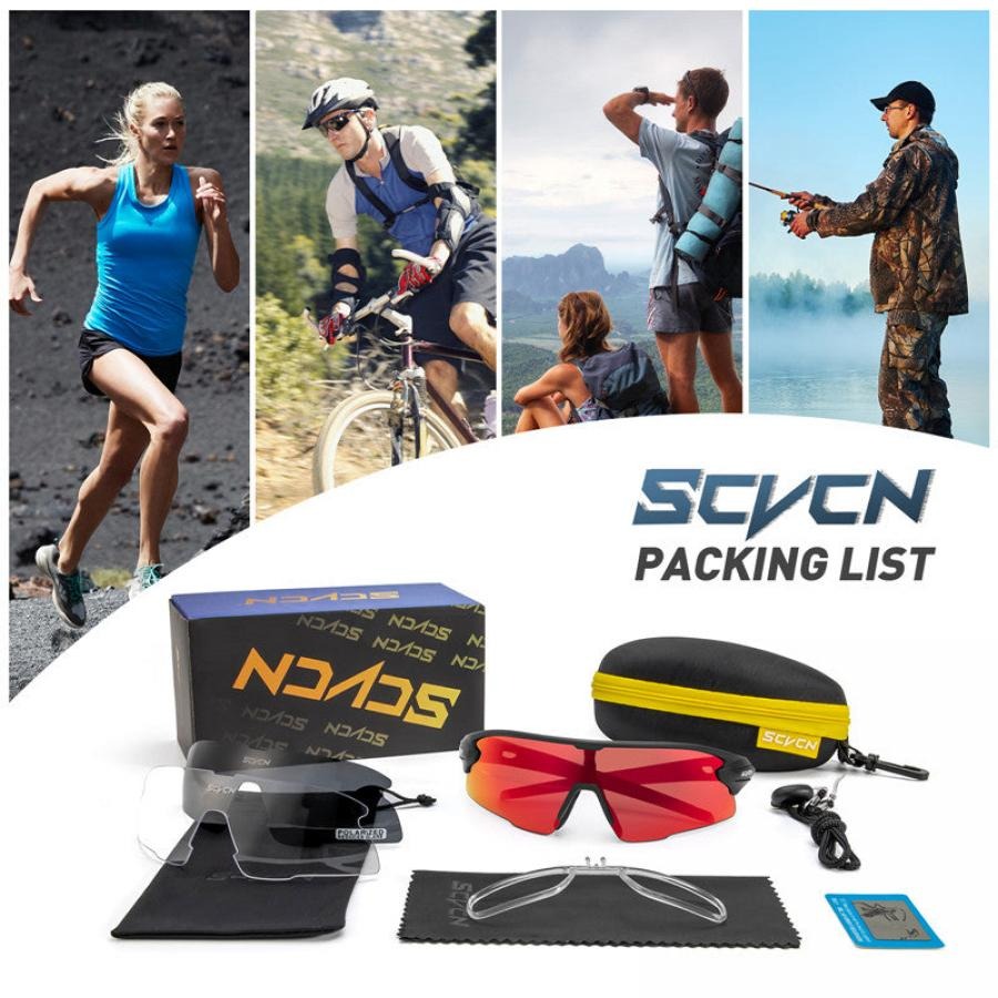 SCVCN S2 Sports Sunglasses - Red/Black