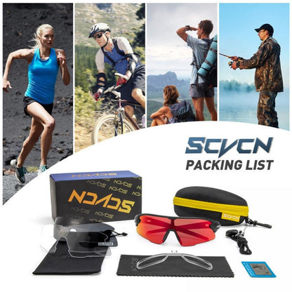 SCVCN S2 Sports Sunglasses - Red/Black