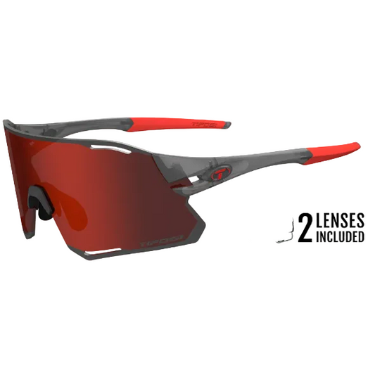 Tifosi Rail Race Sunglasses - Satin Vapor / Clarion Red + Clear - D Byk Store