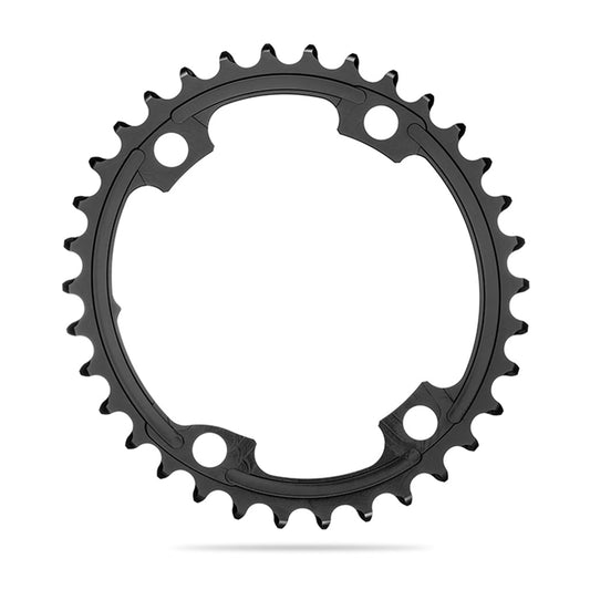 Absolute Black Oval Road Chainring 2X 110/4 Shimano 9100/8000 (Inner) - Black - D Byk Store