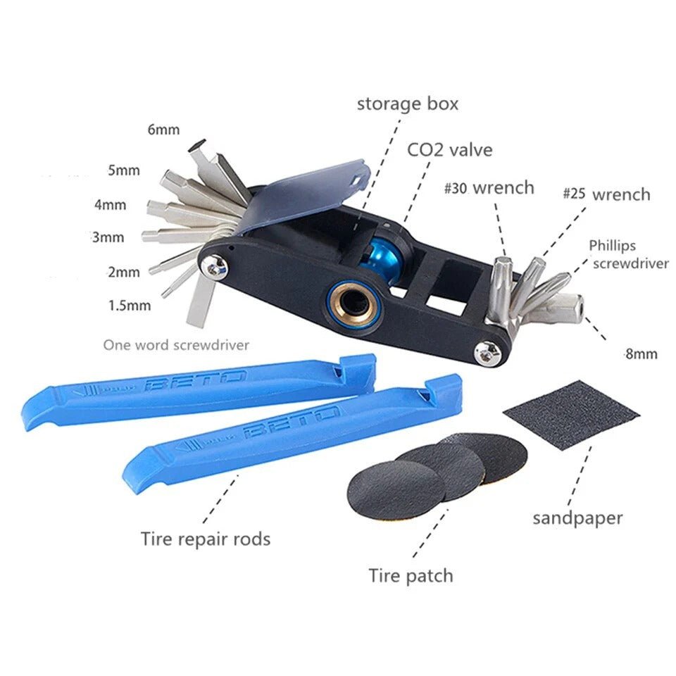 Beto BT - 341 CO2 14 - In - 1 Multi Tool With Tyre Levers - D Byk Store