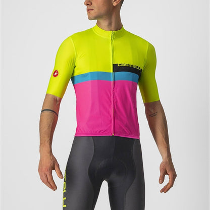 Castelli A Blocco Jersey (Electric Lime/black - Blue - Magen) - D Byk Store