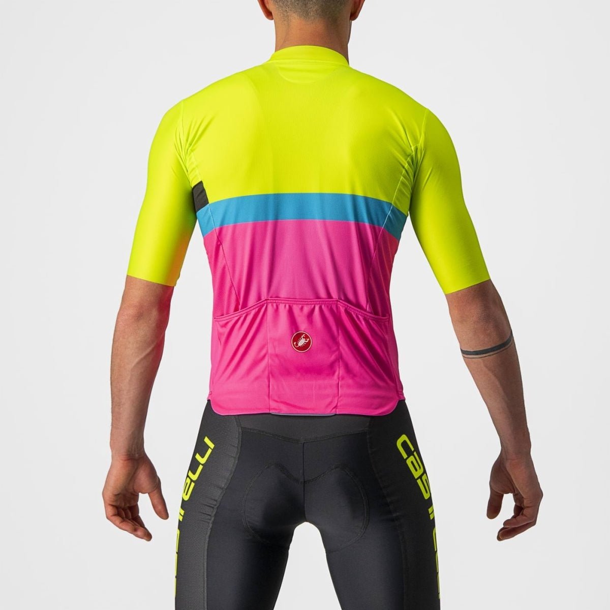 Castelli A Blocco Jersey (Electric Lime/black - Blue - Magen) - D Byk Store