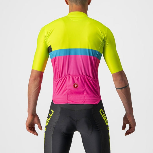 Castelli A Blocco Jersey (Electric Lime/black - Blue - Magen) - D Byk Store