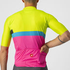 Castelli A Blocco Jersey (Electric Lime/black - Blue - Magen) - D Byk Store